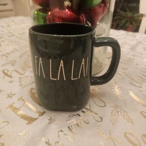 NWT Rae Dunn Fa La La Green Christmas Mug